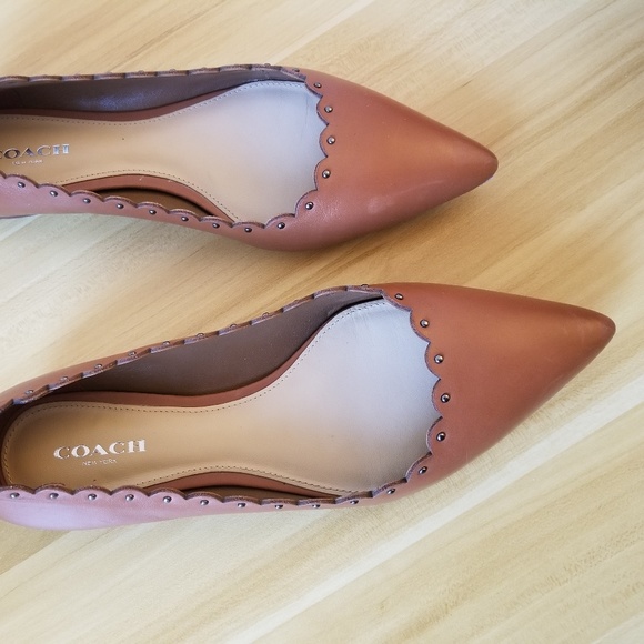 Coach Shoes - AUTHENTIC Coach Jill Scalloped Flats - Saddle